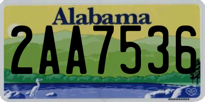 AL license plate 2AA7536