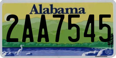 AL license plate 2AA7545