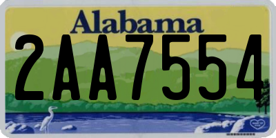 AL license plate 2AA7554