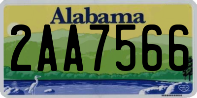 AL license plate 2AA7566