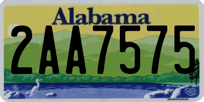 AL license plate 2AA7575