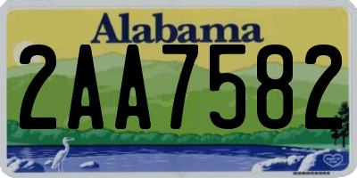 AL license plate 2AA7582