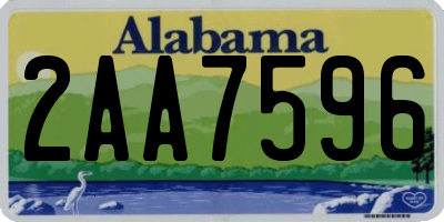 AL license plate 2AA7596