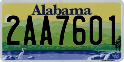 AL license plate 2AA7601