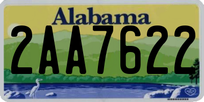 AL license plate 2AA7622