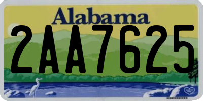 AL license plate 2AA7625