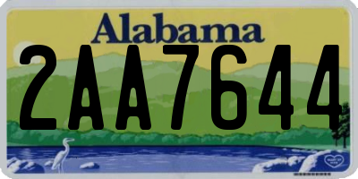 AL license plate 2AA7644