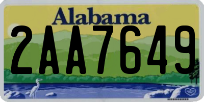 AL license plate 2AA7649
