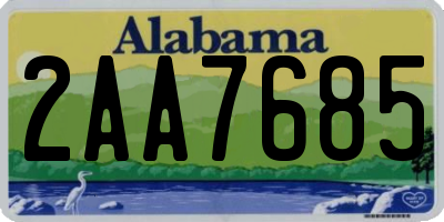 AL license plate 2AA7685
