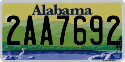 AL license plate 2AA7692
