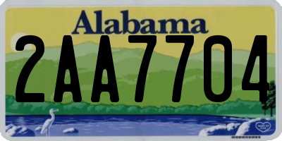 AL license plate 2AA7704