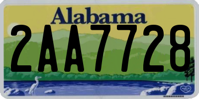 AL license plate 2AA7728