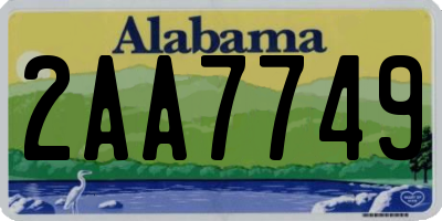 AL license plate 2AA7749