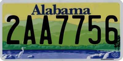 AL license plate 2AA7756