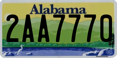 AL license plate 2AA7770