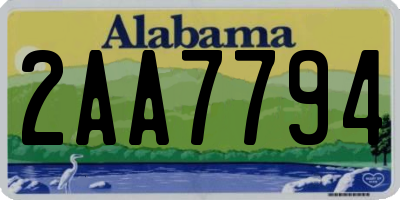 AL license plate 2AA7794