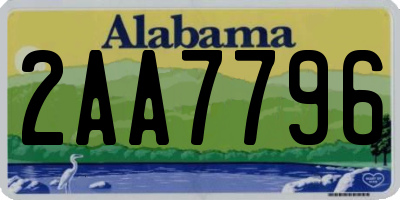 AL license plate 2AA7796