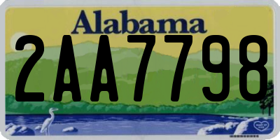 AL license plate 2AA7798