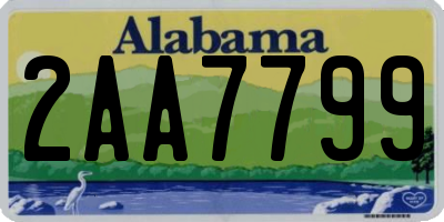 AL license plate 2AA7799