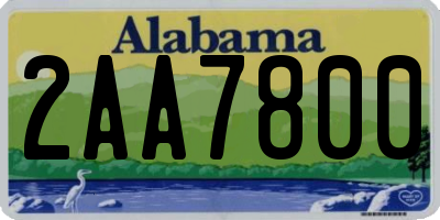 AL license plate 2AA7800