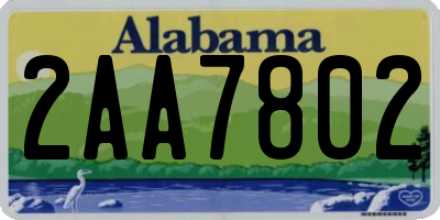 AL license plate 2AA7802