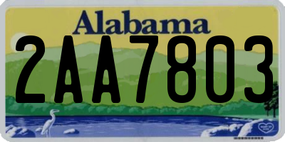 AL license plate 2AA7803