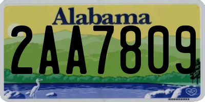 AL license plate 2AA7809