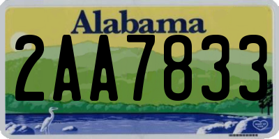 AL license plate 2AA7833