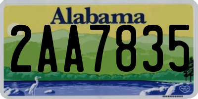 AL license plate 2AA7835