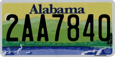 AL license plate 2AA7840
