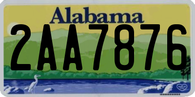 AL license plate 2AA7876
