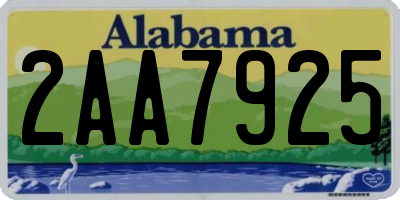 AL license plate 2AA7925
