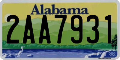AL license plate 2AA7931