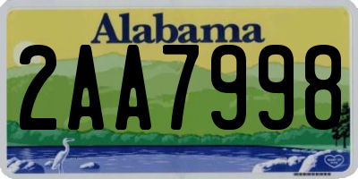 AL license plate 2AA7998