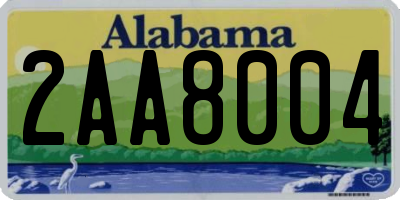 AL license plate 2AA8004