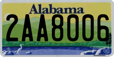 AL license plate 2AA8006