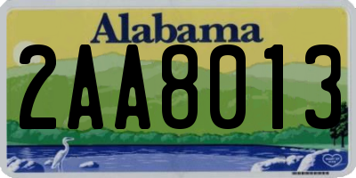 AL license plate 2AA8013