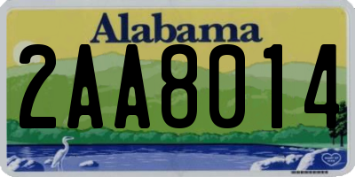 AL license plate 2AA8014