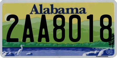 AL license plate 2AA8018