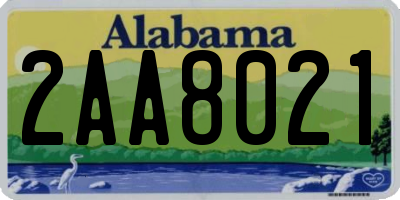 AL license plate 2AA8021