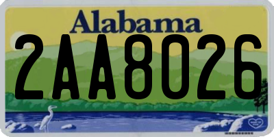 AL license plate 2AA8026