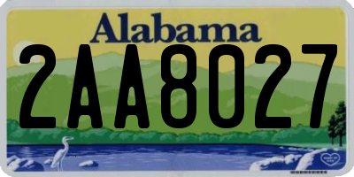 AL license plate 2AA8027