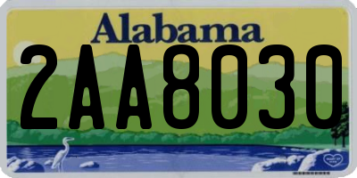 AL license plate 2AA8030