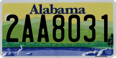 AL license plate 2AA8031