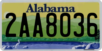 AL license plate 2AA8036
