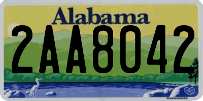 AL license plate 2AA8042