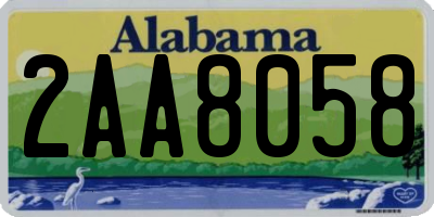 AL license plate 2AA8058