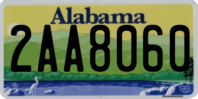 AL license plate 2AA8060
