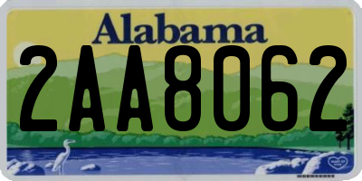 AL license plate 2AA8062