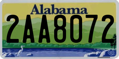 AL license plate 2AA8072